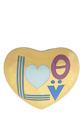 صندوق مجوهرات بتصميم قلب أزرق/ذهبي